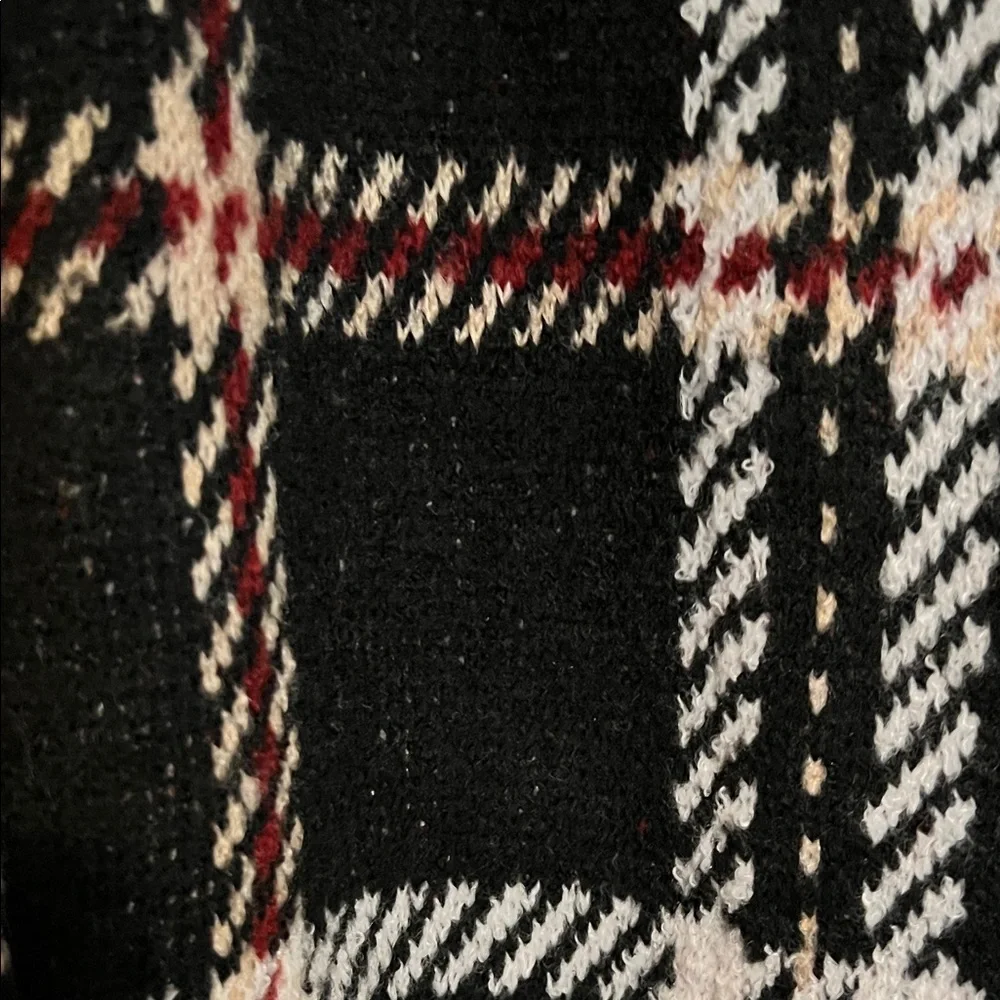 ONE WORLD Black and White Plaid Teddy Jacket - Picture 3 of 7